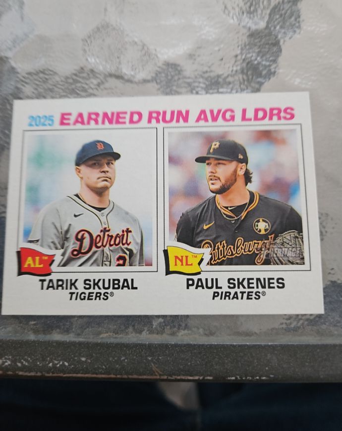 2026 Topps Heritage #7 Tarik Skubal and Paul Skenes — front
