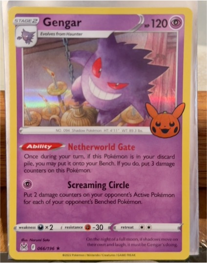 2022 Pokémon Sword & Shield Lost Origins #66 Gengar — front
