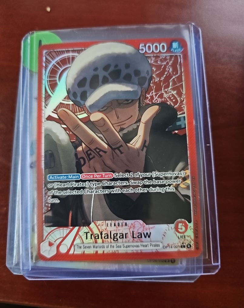 One Piece TCG OP14-001 Trafalgar Law Leader Alt Art — front