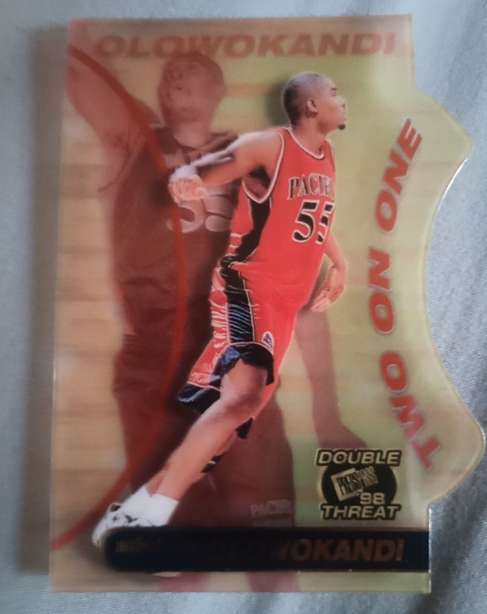 1998 Press Pass Double Threat Two-On-One #TO4 Michael Olowokandi — front