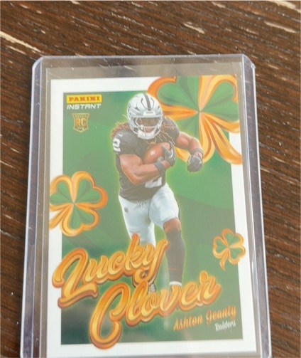 2025 Panini Instant #12 Ashton Jeanty Lucky Clover Rookie Card — front