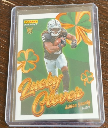 2025 Panini Instant #12 Ashton Jeanty Lucky Clover Rookie Card — front