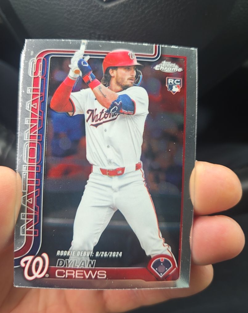 2025 Topps Chrome Update #USC190 Dylan Crews Rookie Debut Washington Nationals — front