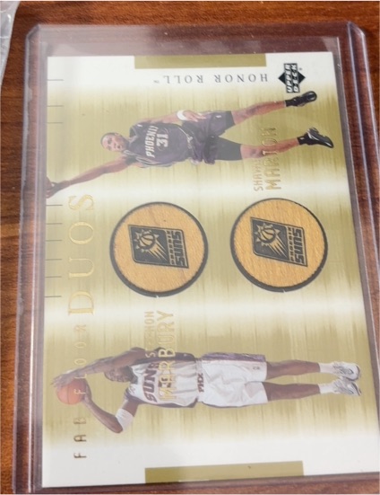 2001-02 Upper Deck Honor Roll Fab Floor Duos Antonio McDyess Shawn Marion — front