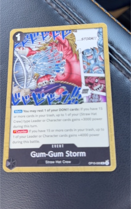 2026 One Piece Card Game OP15-095 Gum-Gum Storm — front