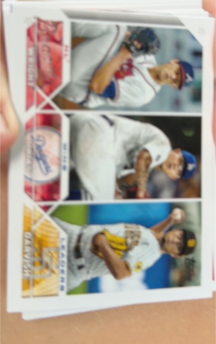 2023 Topps Series 1 #284 NL Wins Leaders Kyle Wright, Julio Urias, Yu Darvish Braves — front
