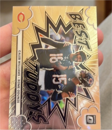 2025 Donruss Optic #8 Caleb Williams Rome Odunze Best Tuddys Chicago Bears — front