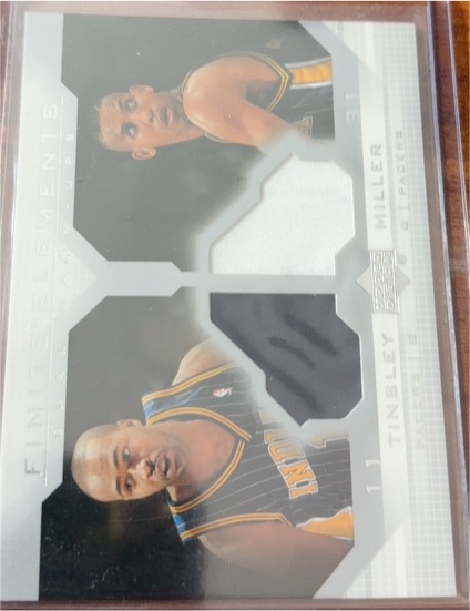 2003-04 Upper Deck Finite Elements Warmups #FE22 Jamaal Tinsley/Reggie Miller — front
