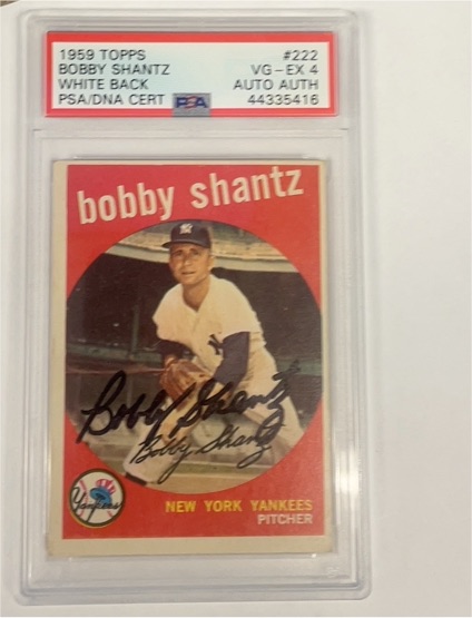 1959 Topps #222 Bobby Shantz — front