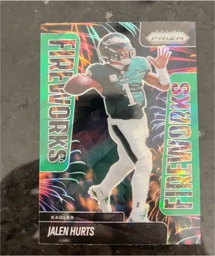 2025 Panini Prizm Fireworks #5 Jalen Hurts — front
