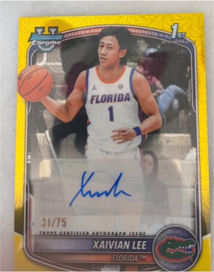 2025-26 Bowman Chrome #BCP-28 Xaivian Lee — front