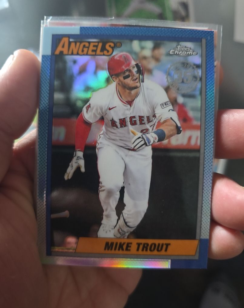 2025 Topps Chrome Update #90CU-1 Mike Trout 35th Anniversary — front