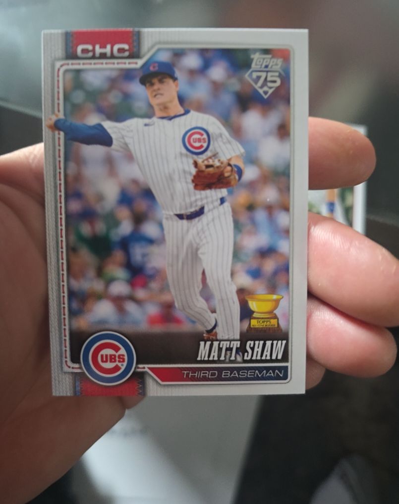 2026 Topps Series 1 #27 Matt Shaw Rookie Cup Chicago Cubs — front
