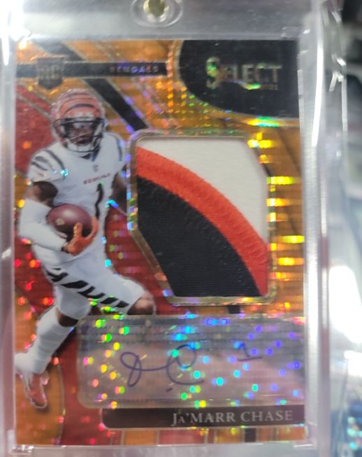 2021 Panini Select #RPA Ja'Marr Chase Rookie Patch Auto — front