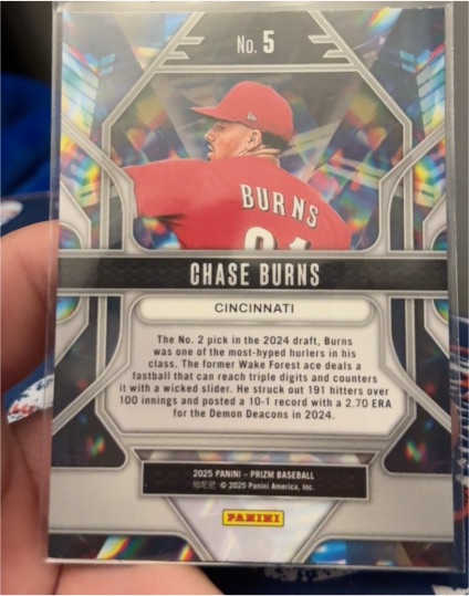 2025 Panini Prizm #5 Chase Burns — front