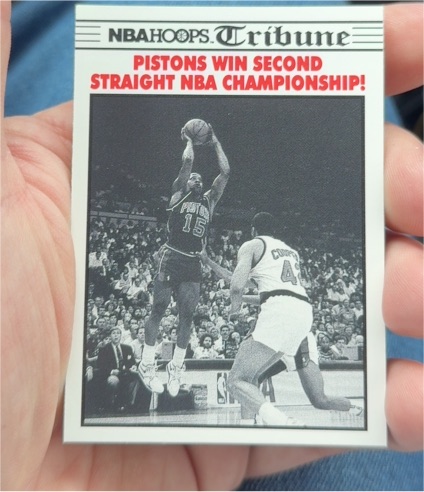 1990 NBA Hoops #341 Pistons Win Second Straight NBA Championship — front