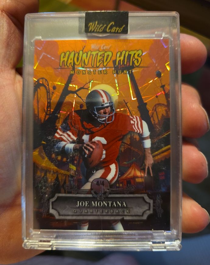 2025 Wild Card Haunted Hits Monster Hunt #HHCF-JM Joe Montana — front