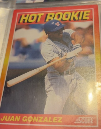 1991 Score Hot Rookies #9 Juan Gonzalez — front