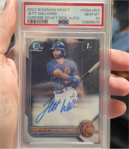2022 Bowman Draft Chrome Draft Pick Auto #CDA-JWS Jett Williams — front