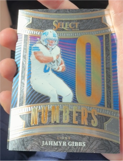 2025 Panini Select #6 Jahmyr Gibbs Select Numbers Detroit Lions — front