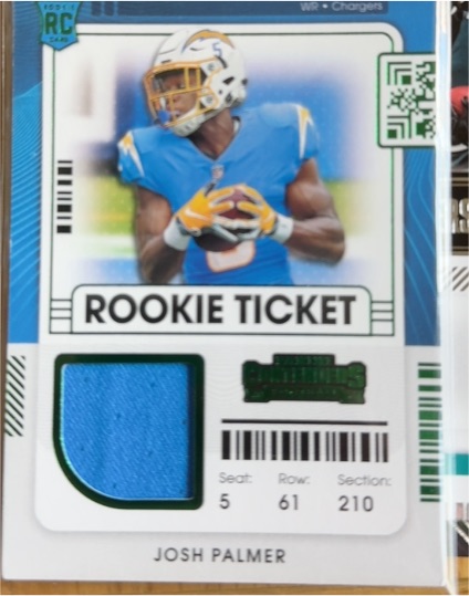 2021 Panini Contenders #RTS-JPA Josh Palmer Rookie Ticket — front