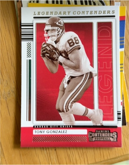 2021 Panini Contenders Legendary Contenders #LGD-TGO Tony Gonzalez — front