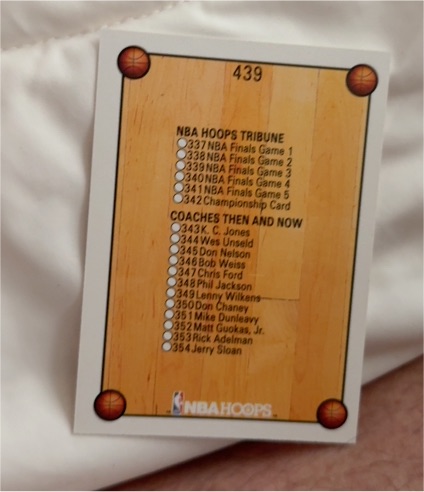 1990-91 NBA Hoops #439 Checklist — front
