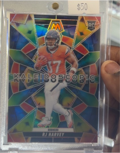 2025 Panini Mosaic #22 RJ Harvey Kaleidoscopic Rookie — front