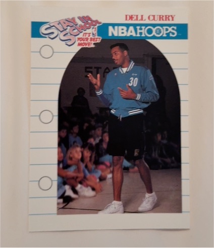 1990 NBA Hoops #387 Dell Curry Stay In School — front