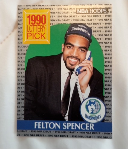 1990 NBA Hoops #395 Felton Spencer — front