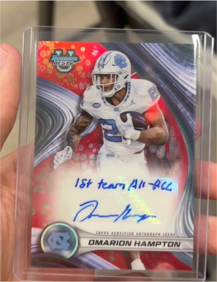 2024 Bowman's Best University Best of 2024 Autographs #BOA-OH Omarion Hampton — front