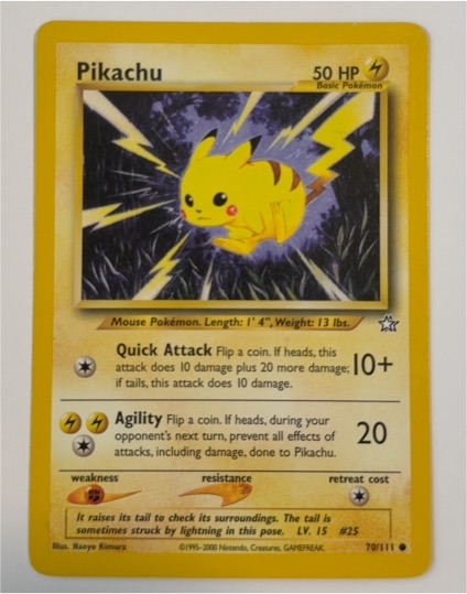 2000 Neo Genesis #70 Pikachu — front