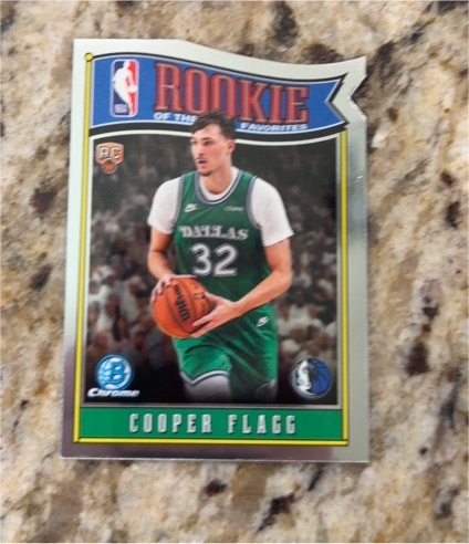 2025 Bowman Chrome #RY-1 Cooper Flagg Rookie Of The Year Favorites Die Cut — front
