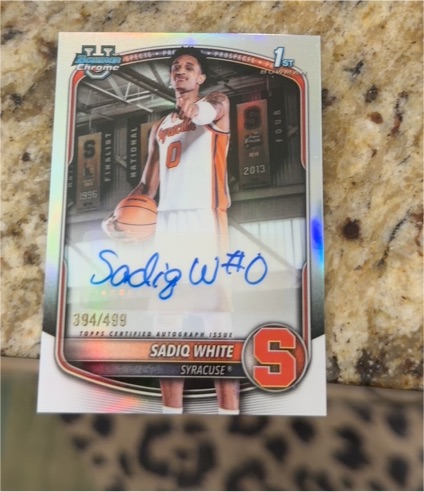 2025 Bowman Chrome #394 Sadiq White — front