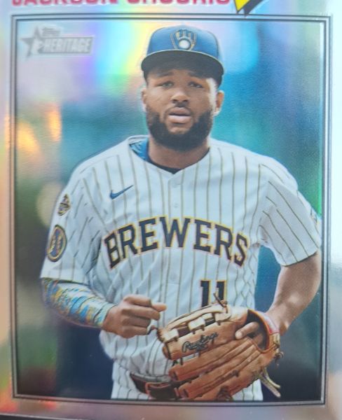 2026 Topps Heritage #272 Jackson Chourio Chrome Refractor Milwaukee Brewers — front