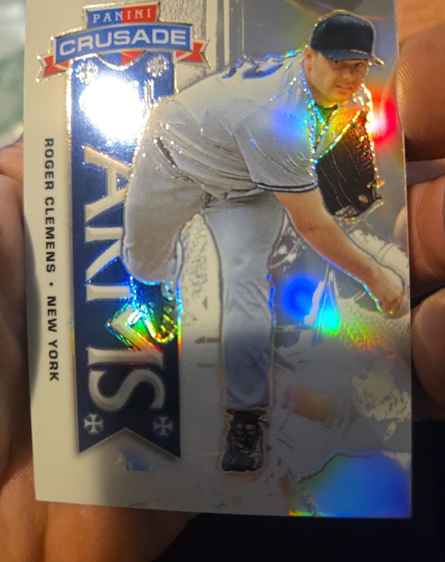 2025 Panini Crusade #12 Roger Clemens Call To Arms Silver Prizm — front