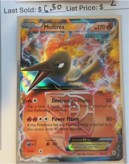 2012 Pokémon Plasma Storm #14 Moltres EX — front