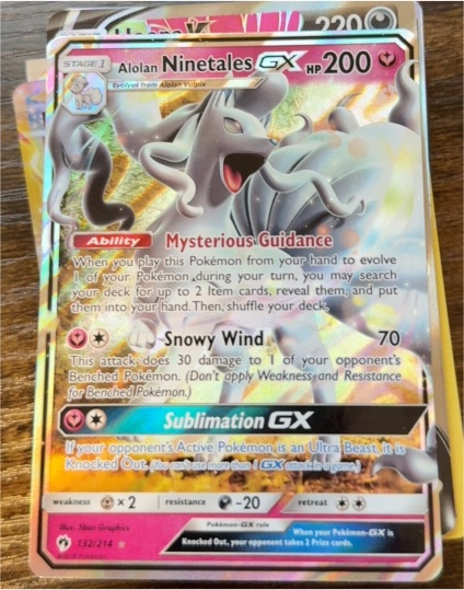 2018 Pokémon SM Lost Thunder #132 Alolan Ninetales GX — front