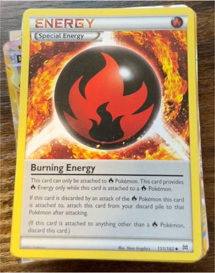 2015 Pokémon XY Breakthrough #151 Burning Energy — front