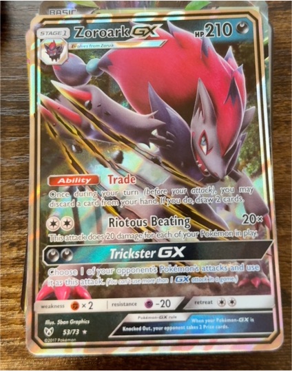 2017 Pokémon Shining Legends #53 Zoroark GX — front