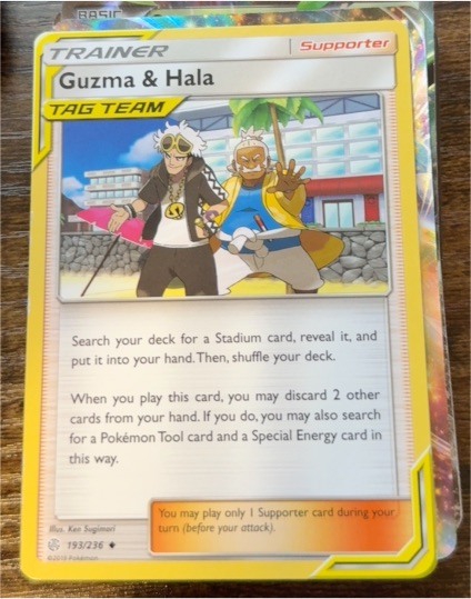 2019 Pokémon SM Cosmic Eclipse #193 Guzma & Hala — front