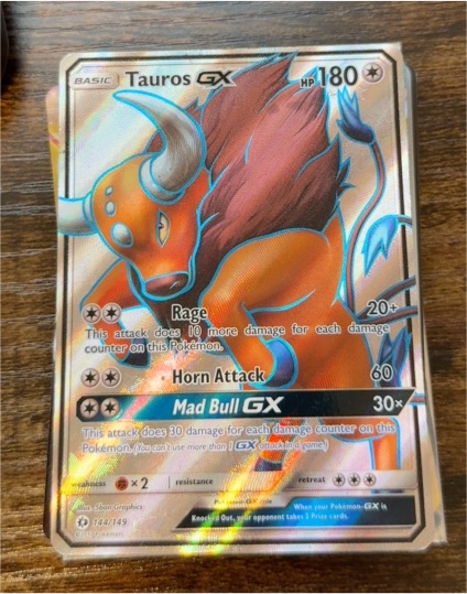 2017 Pokémon Sun & Moon #144 Tauros GX — front