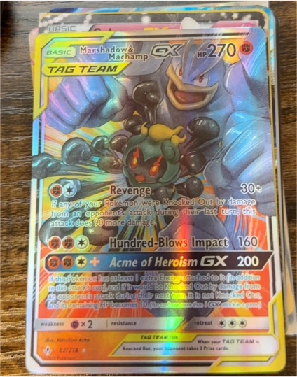 2019 Pokémon Unbroken Bonds #82 Marshadow & Machamp GX — front