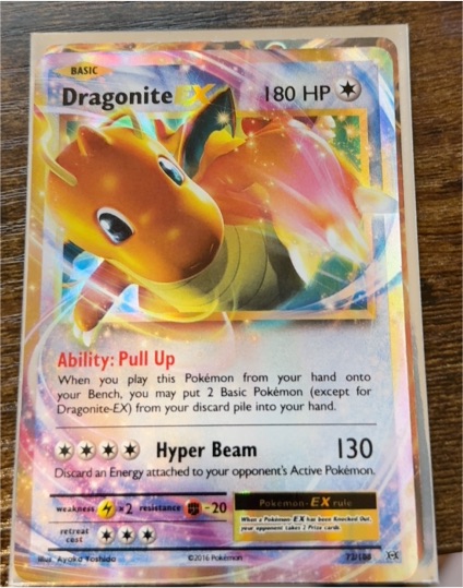 2016 Pokémon XY Evolutions #72 Dragonite EX — front