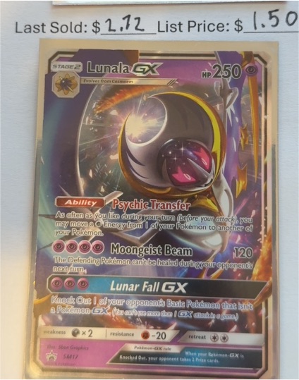 2016 Pokemon Sun & Moon Black Star Promo #SM17 Lunala GX — front