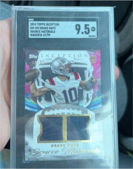 2024 Topps Inception #SM-DM Drake Maye Source Materials Magenta 47/99 — front