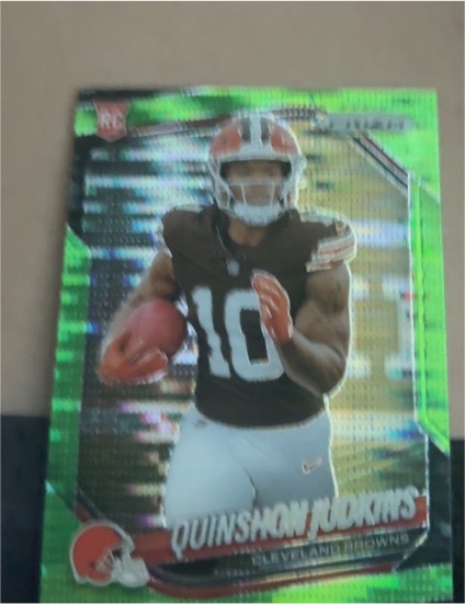 2025 Panini Prizm #313 Quinshon Judkins Neon Green Pulsar — front