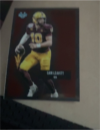2025 Bowman University Chrome #55AV-27 Sam Leavitt Arizona State Sun Devils — front