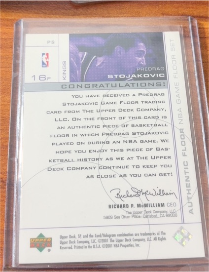 2000 Upper Deck S/P Authentic Floor #16F Predrag Stojakovic — front