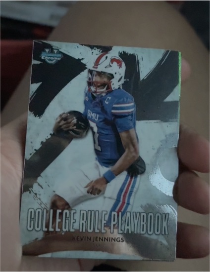 2025 Bowman Chrome U #CRP-5 Kevin Jennings College Rule Playbook — front